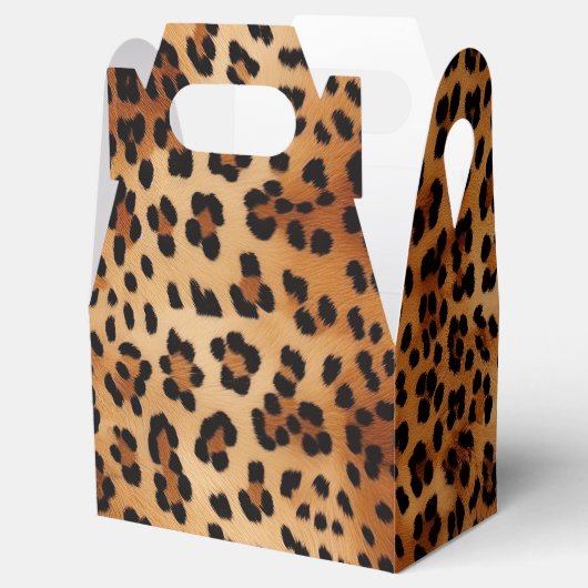 Chique Cream Bruin Leopard Favor Box Bedankdoosjes (Geopend)