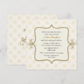 Chique Cream & Gold Bridal Douche Uitnodiging (Voorkant / Achterkant)