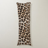 Chique Cream Zwart Leopard Print Lichaamskussen (Voorkant Verticaal)
