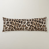 Chique Cream Zwart Leopard Print Lichaamskussen (Voorkant)