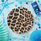 Chique Cream Zwart Leopard Print Papieren Bordje (Feest)