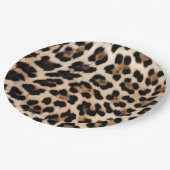 Chique Cream Zwart Leopard Print Papieren Bordje (Gekanteld)