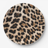 Chique Cream Zwart Leopard Print Papieren Bordje (Voorkant)