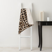 Chique Cream Zwart Leopard Print Sherpa Deken (In situ)