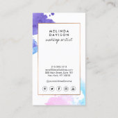 Chique Creatieve Waterverf Oogmake-up Artiest Visitekaartje (Achterkant)