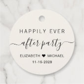 Chique crème bruiloft na feest dank u bedankjes labels (Achterkant)