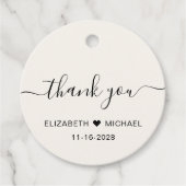 Chique crème bruiloft na feest dank u bedankjes labels (Voorkant)