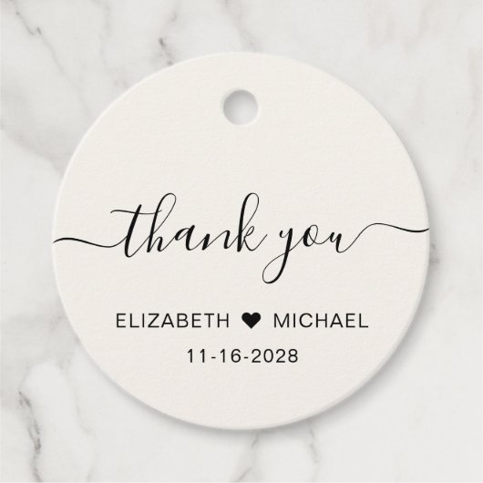 Chique crème bruiloft na feest dank u bedankjes labels (Voorkant)