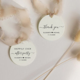Chique crème bruiloft na feest dank u bedankjes labels