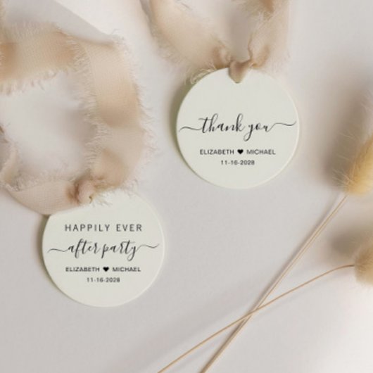 Chique crème bruiloft na feest dank u bedankjes labels