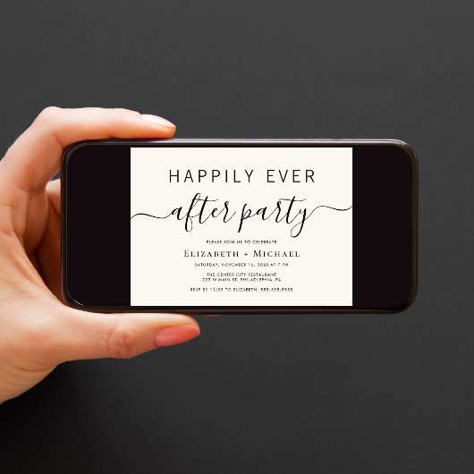 Chique crème bruiloft na feest kaart