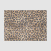 Chique Crème Bruine Luipaard Dierenprint Glans Tissuepapier (Voorkant)