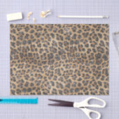 Chique Crème Bruine Luipaard Dierenprint Glans Tissuepapier (Craft)