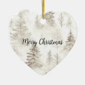 Chique Crème Kerstbomen Keramisch Ornament (Voorkant)