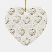 Chique Crème Kerstbomen Keramisch Ornament (Achterkant)