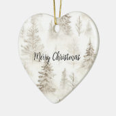 Chique Crème Kerstbomen Keramisch Ornament (Links)