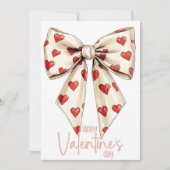 Chique Crème Strik Happy Valentijnsdag Feestdagenkaart (Voorkant)