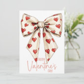 Chique Crème Strik Happy Valentijnsdag Feestdagenkaart (Staand voorkant)
