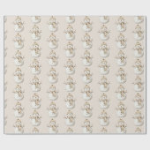 Chique Crème Witte Sneeuwman Kerstmis Cadeaupapier (Vlak)