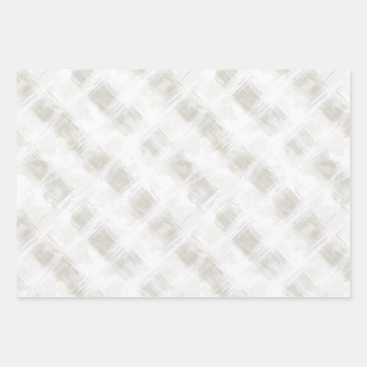 Chique Crème Witte Strepen Bruiloft Inpakpapier Vel (Voorkant 2)