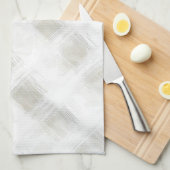 Chique Crème Witte Strepen Bruiloftsontvangst Theedoek (Quarter Fold)