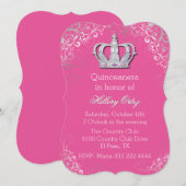 Chique  Crown Quinceanera Uitnodiging (Voorkant / Achterkant)