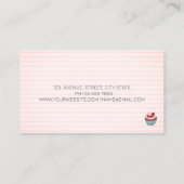Chique Cupcake Cherry Sweets Gestreept Visitekaart Visitekaartje (Achterkant)
