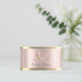 Chique Cupcake Gold Stripe Roos Goud Bakkerij Gere Visitekaartje (Staand voorkant)