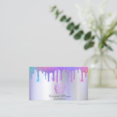 Chique Cupcake Rainbow Drips Bakkerij Violet Visitekaartje (Staand voorkant)