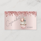 Chique Cupcakes Macaroon Roze Goud Drips Visitekaartje (Voorkant)