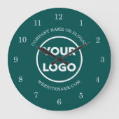 Chique Custom Business Logo en tekst op Blauwgroen Grote Klok (Voorkant)
