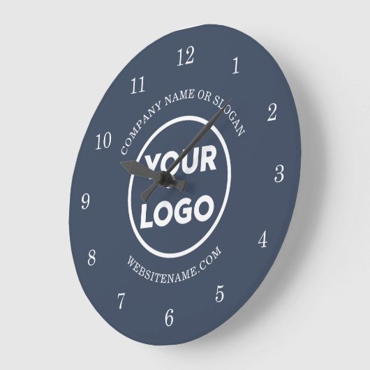 Chique Custom Business Logo en tekst op Navy Blue Grote Klok (Hoek)