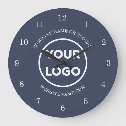 Chique Custom Business Logo en tekst op Navy Blue Grote Klok
