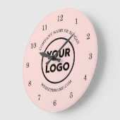 Chique Custom Business Logo en tekst op roze Grote Klok (Hoek)