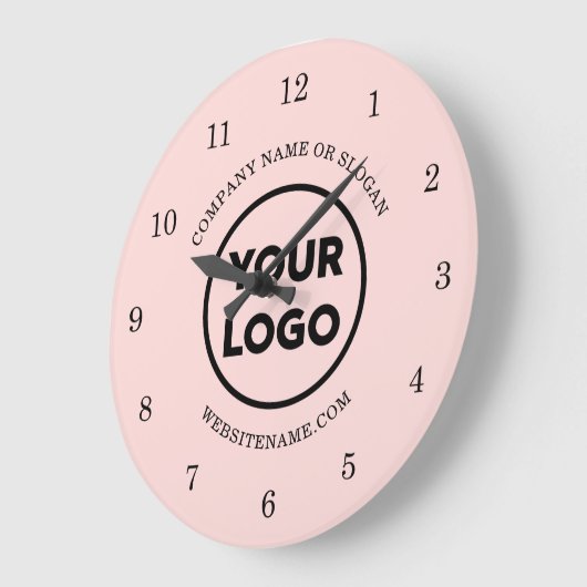 Chique Custom Business Logo en tekst op roze Grote Klok (Hoek)