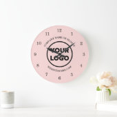 Chique Custom Business Logo en tekst op roze Grote Klok (Huis)