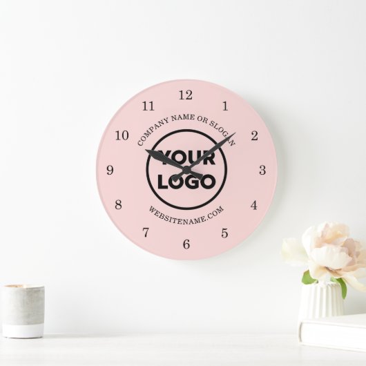 Chique Custom Business Logo en tekst op roze Grote Klok (Huis)