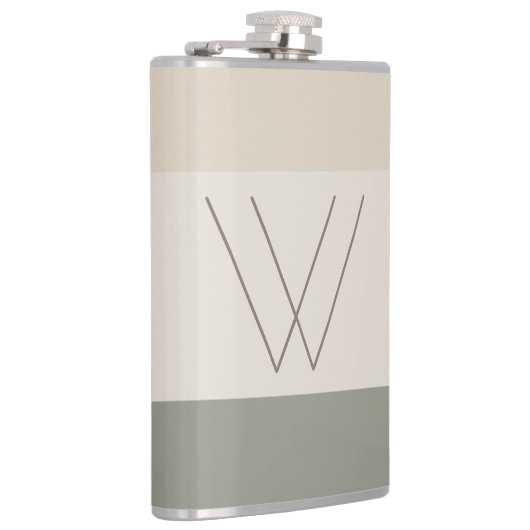 Chique Custom Monogrammed Initiaal Modern Heupfles (Rechts)