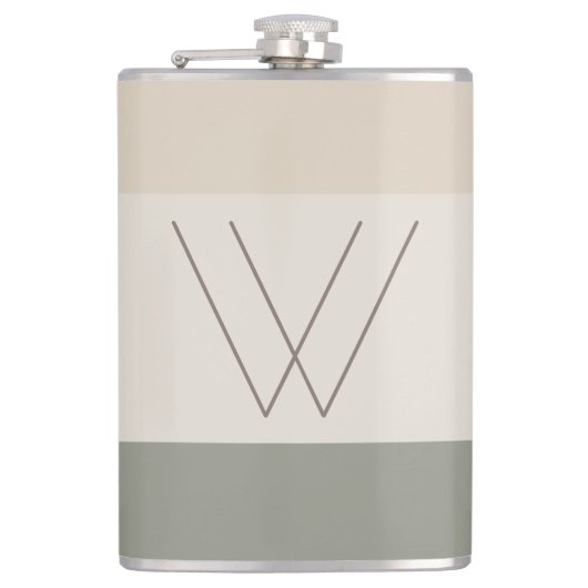 Chique Custom Monogrammed Initiaal Modern Heupfles (Voorkant)