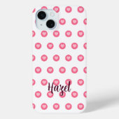 Chique Custom naam Roze Hart telefoon Case (Achterkant)