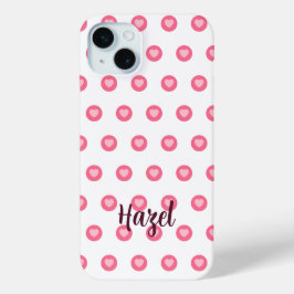 Chique Custom naam Roze Hart telefoon Case