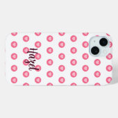 Chique Custom naam Roze Hart telefoon Case (Achterkant (horizontaal))