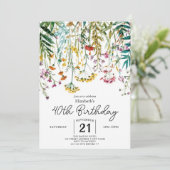 Chique Custom Wildbloemen 40e verjaardag Kaart (Staand voorkant)