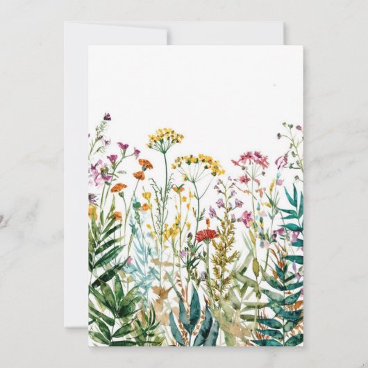 Chique Custom Wildbloemen 40e verjaardag Kaart (Achterkant)