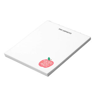 Chique Cute Apple Spreuk Persoonlijke Leerkracht Notitieblok