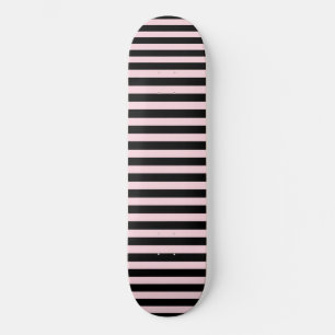 Chique Cute Licht Roze en Zwarte Strepen Persoonlijk Skateboard