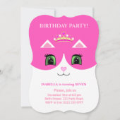 Chique Cute Roze Witte Tuxedo Kat Uitnodiging (Voorkant)