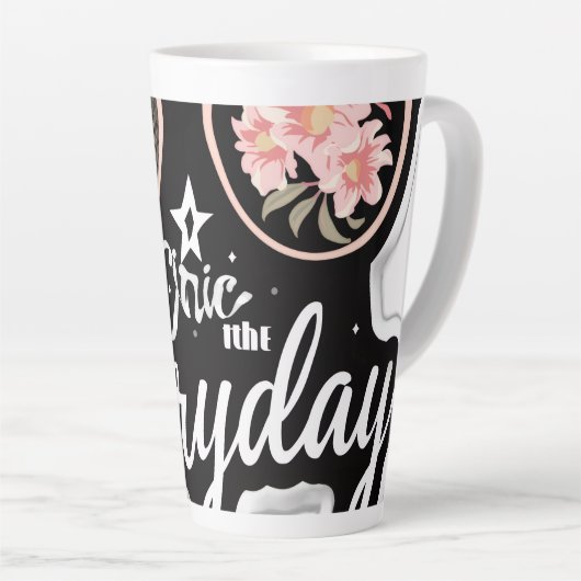 Chique dagelijkse latte Mok | Stijlvolle Tall Coff (Rechterhoek)