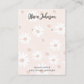 Chique Daisy Bloemen Patroon Sieraden Oorbel Displ Visitekaartje (Voorkant)