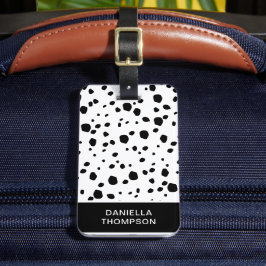 Chique Dalmatische Hond Print Patroon Avontuur Rei Bagagelabel